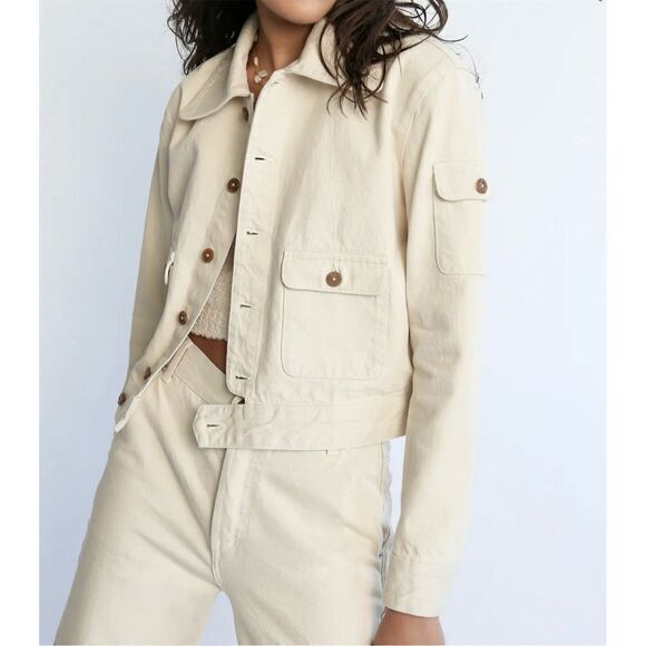 Daily Blue Jackets & Blazers - NWT Daily Blue Women’s Ira Denim Bomber Jacket Button Closure Size S Casual Fall